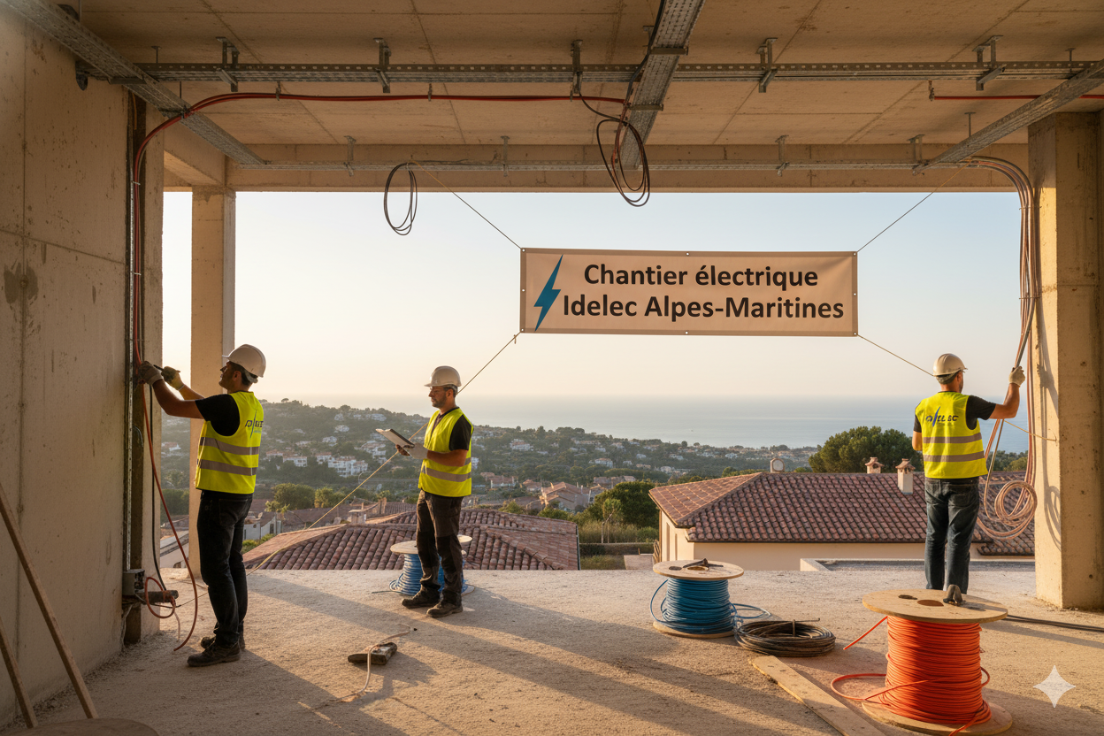 Chantier électrique Idelec Alpes-Maritimes